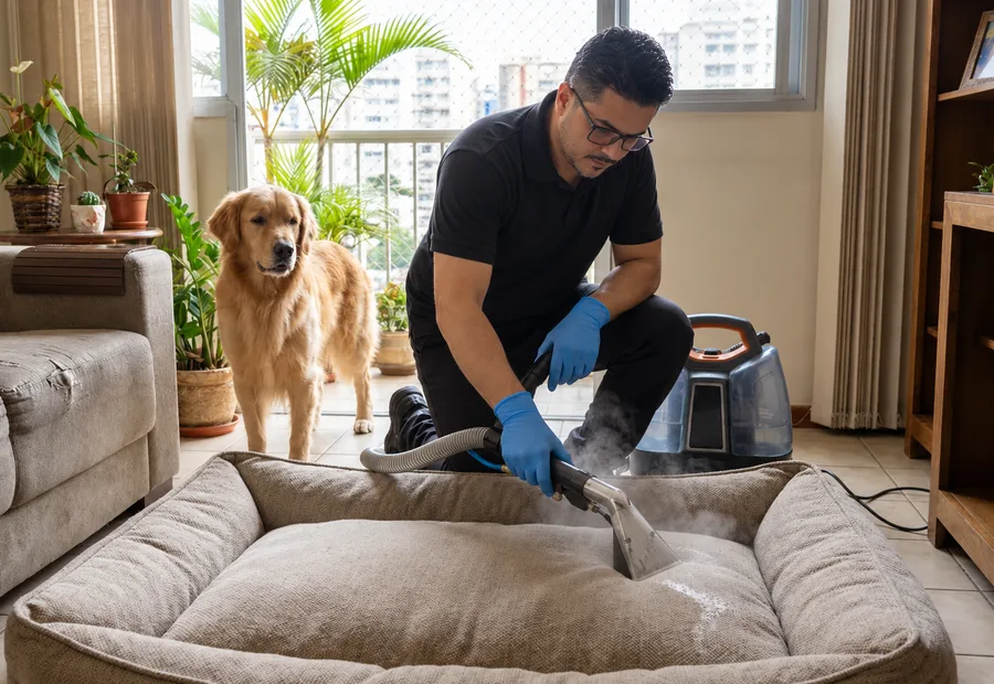 Limpeza de cama de pet em Santa Luzia MG: Limpeza de cama de pet em Santa Luzia: tira pelo, tira cheiro