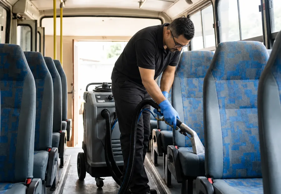 Higienização de ônibus em Santa Luzia MG: Higienização de bancos de ônibus em Santa Luzia, por veículo ou por frota